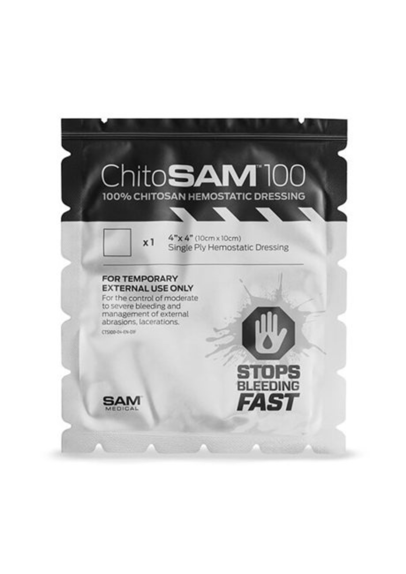 ChitoSAM 100 (4"x4") Hemostatic Dressing
