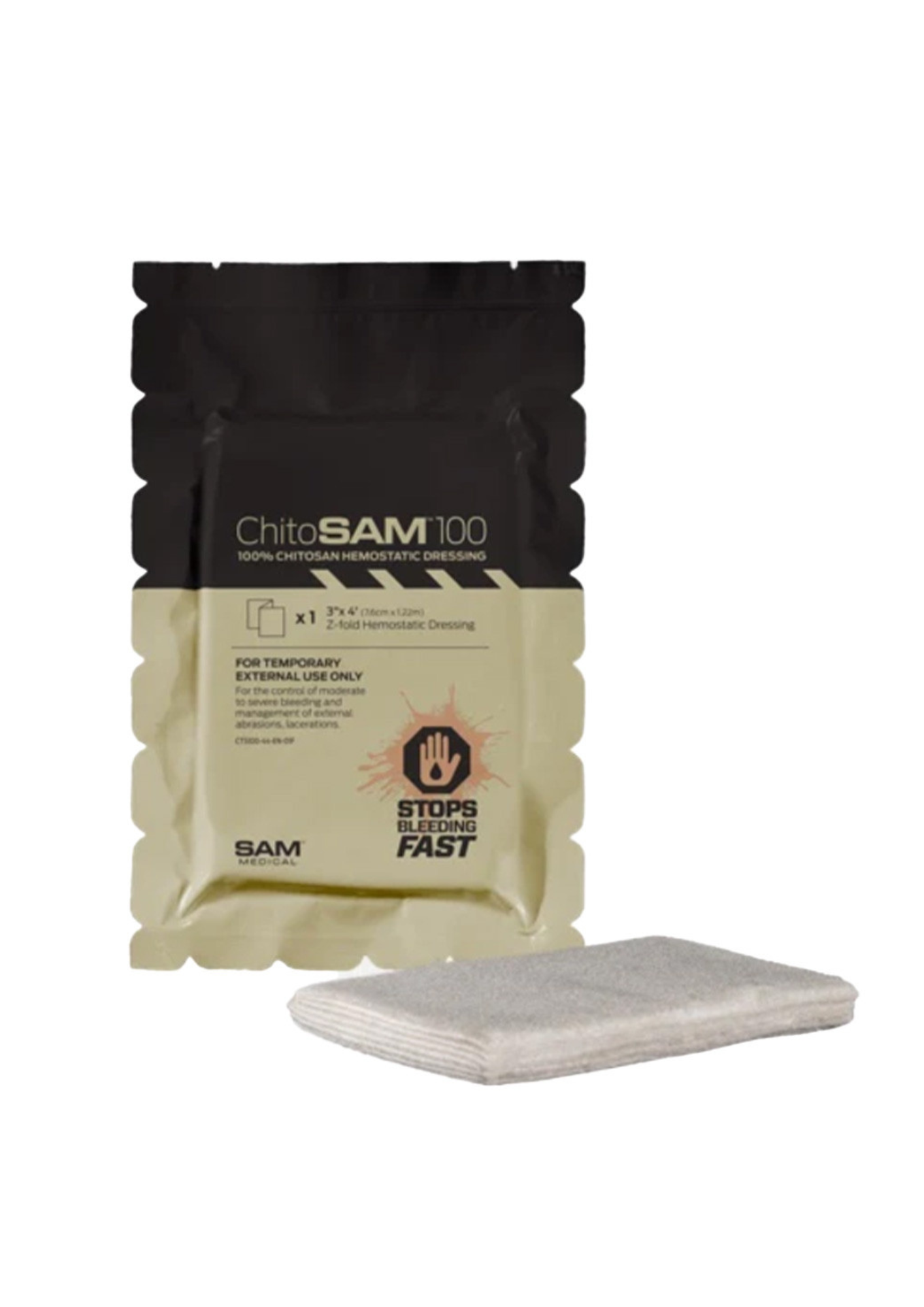 ChitoSAM 100 (3"x4') Hemostatic Dressing
