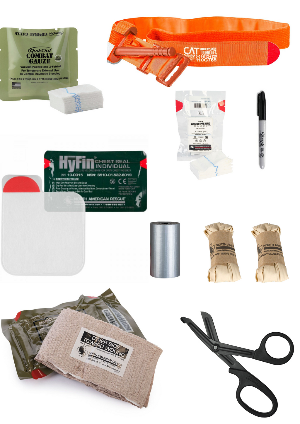 Basic IFAK Refill Kit-4 (with Chest Seal & Quikclot)