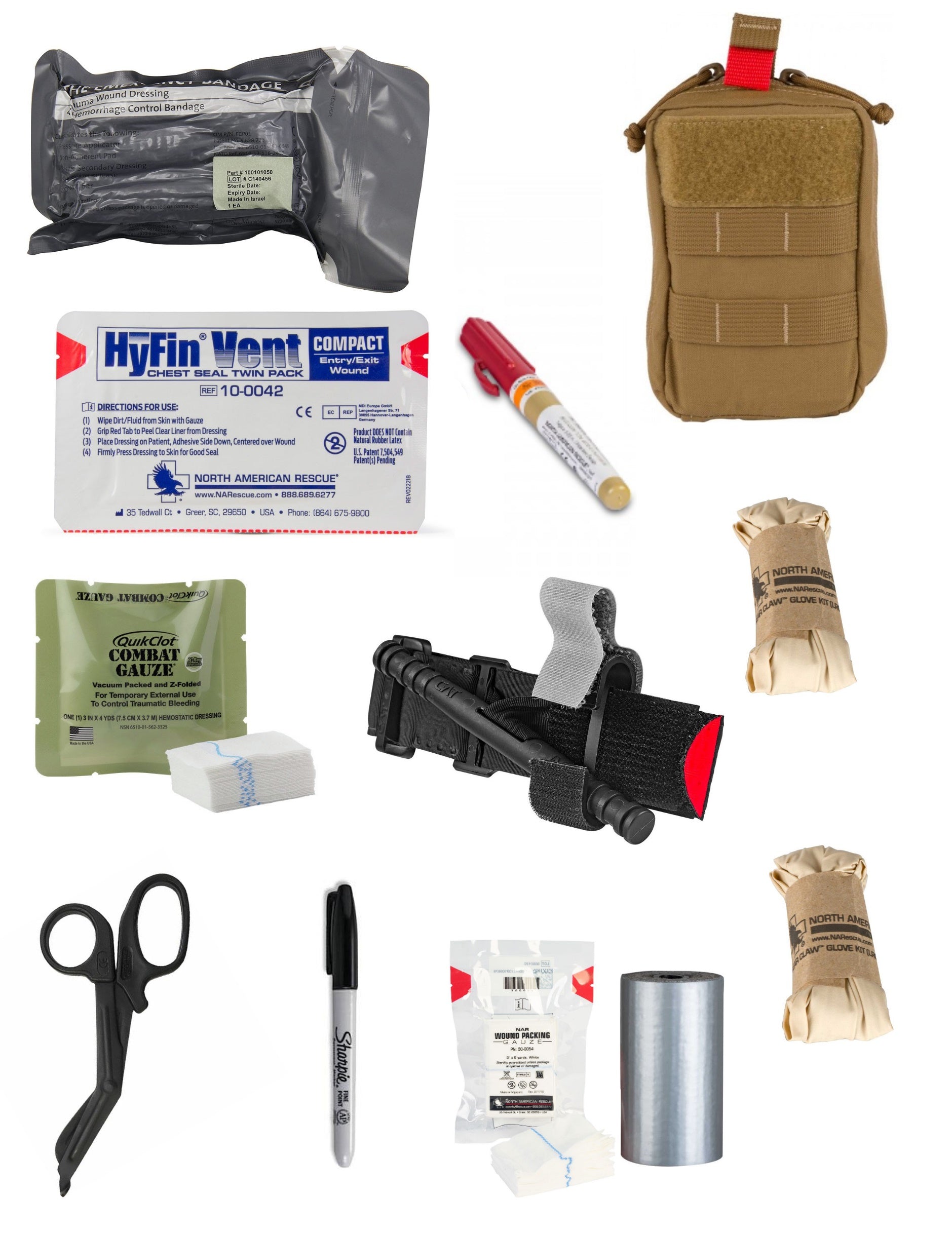 Basic Life Support IFAK (with Quikclot & Chest Seal)